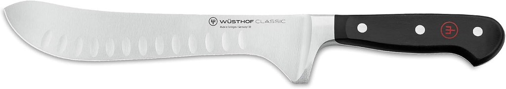 WÜSTHOF Classic 8" Hollow Edge Artisan Butcher Knife, Black